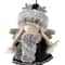 Plush Winter Angel Girl Hanging Christmas Ornament - 8.5" - Gray and Black